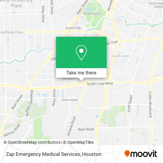 Zap Emergency Medical Services map