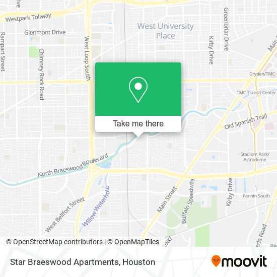 Mapa de Star Braeswood Apartments
