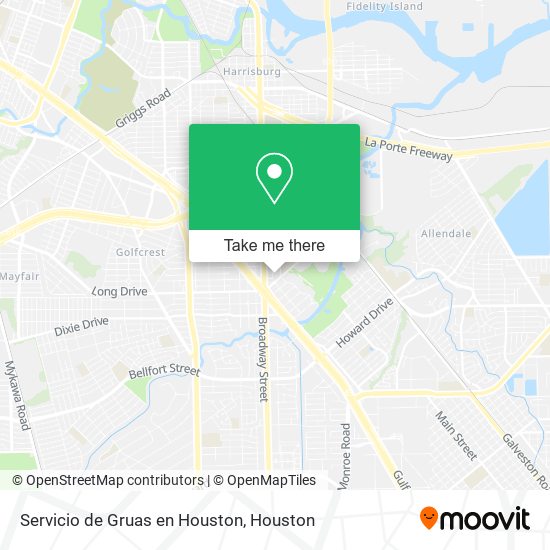 Servicio de Gruas en Houston map