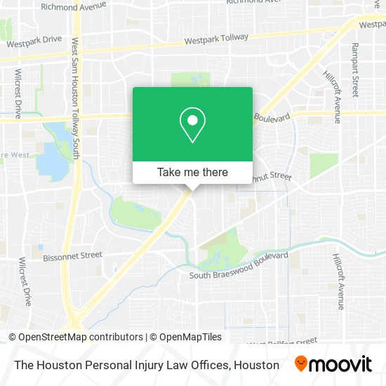 The Houston Personal Injury Law Offices map
