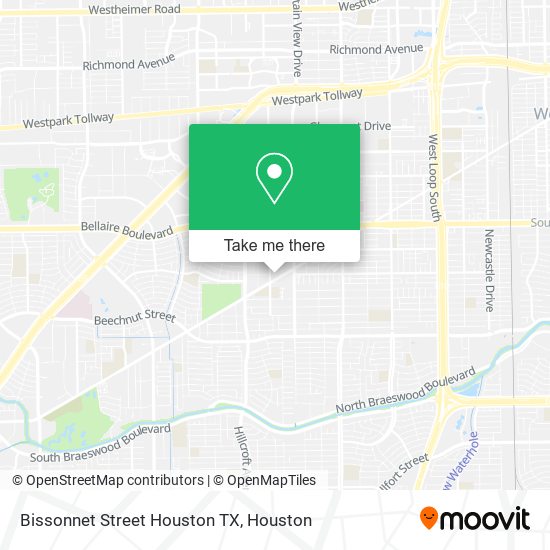 Bissonnet Street Houston TX map