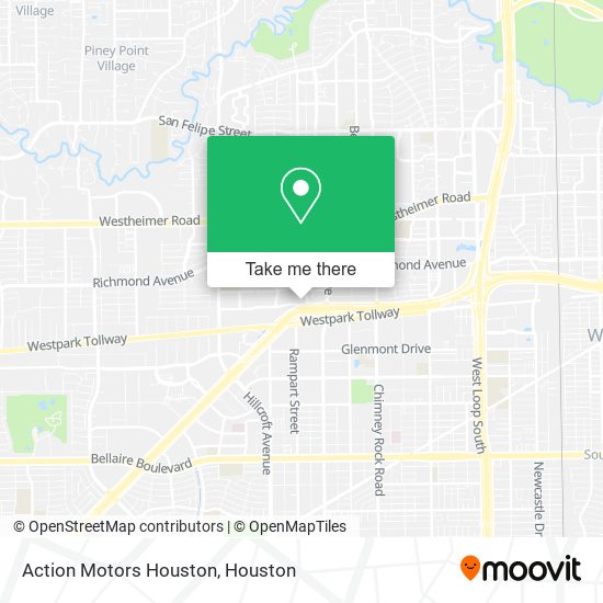 Mapa de Action Motors Houston