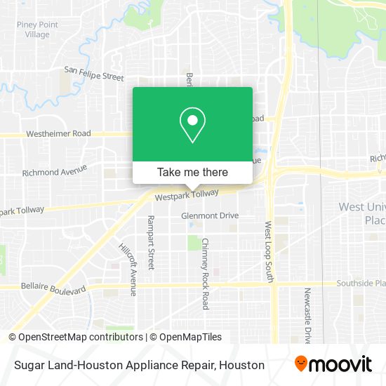 Mapa de Sugar Land-Houston Appliance Repair