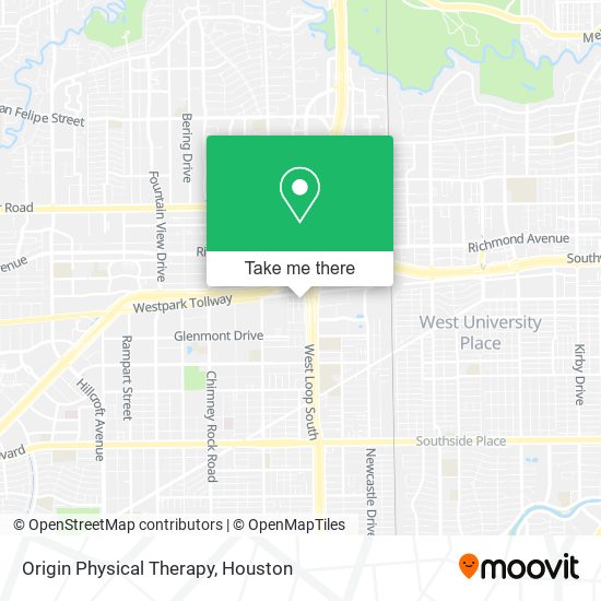 Mapa de Origin Physical Therapy