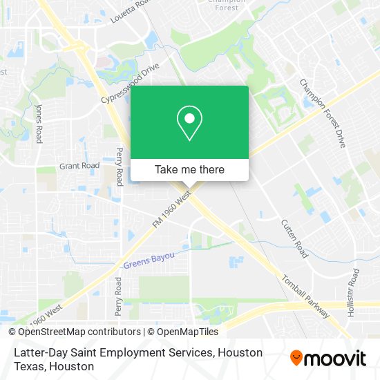 Latter-Day Saint Employment Services, Houston Texas map