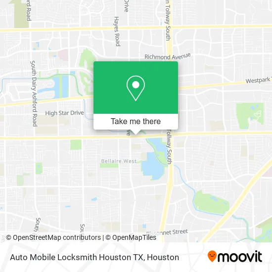 Auto Mobile Locksmith Houston TX map