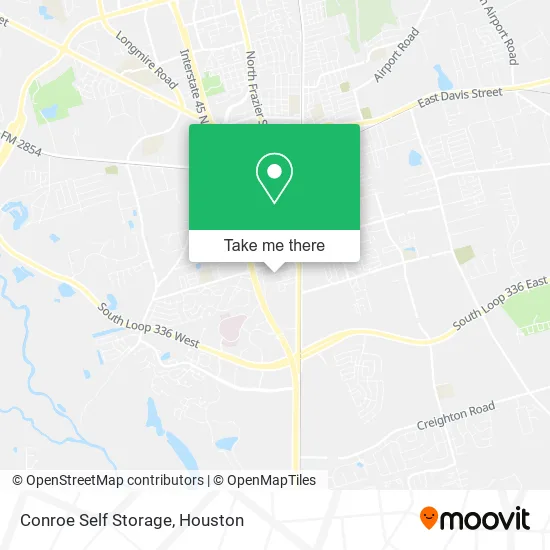 Conroe Self Storage map