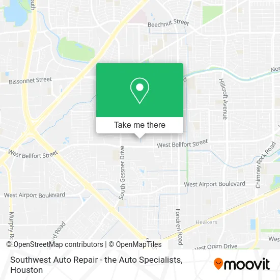 Southwest Auto Repair - the Auto Specialists map