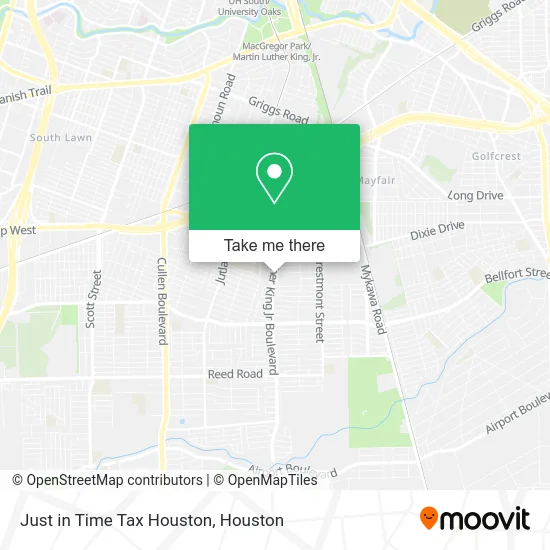Mapa de Just in Time Tax Houston