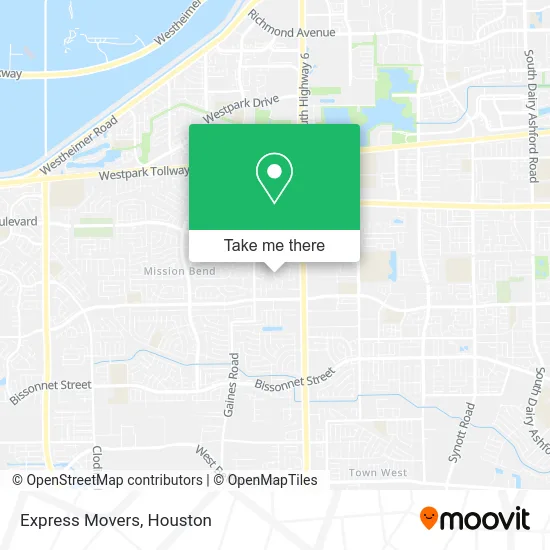 Express Movers map