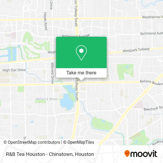 R&B Tea Houston - Chinatown map