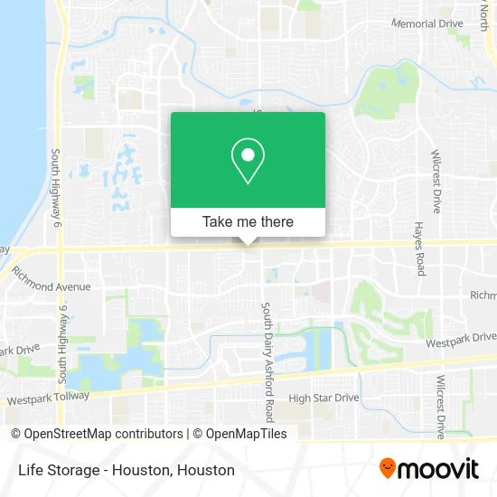 Mapa de Life Storage - Houston