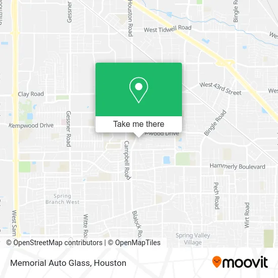 Memorial Auto Glass map