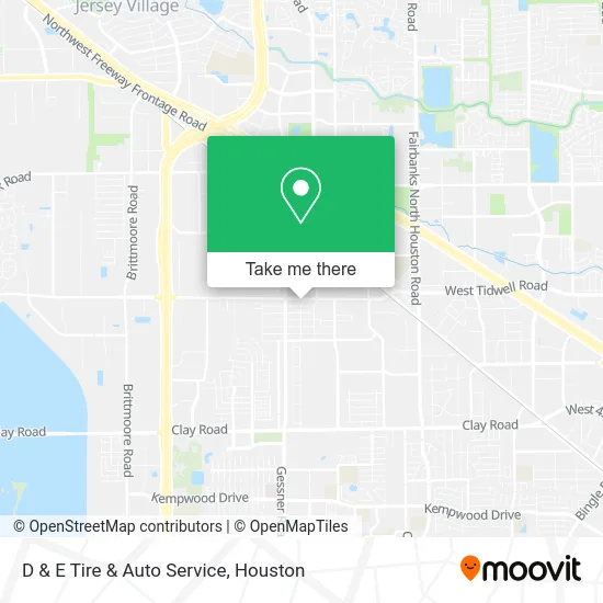 D & E Tire & Auto Service map