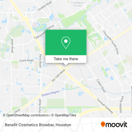 Benefit Cosmetics Browbar map