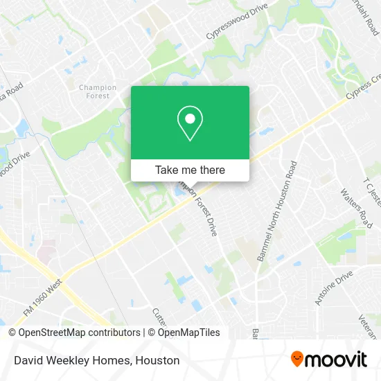David Weekley Homes map