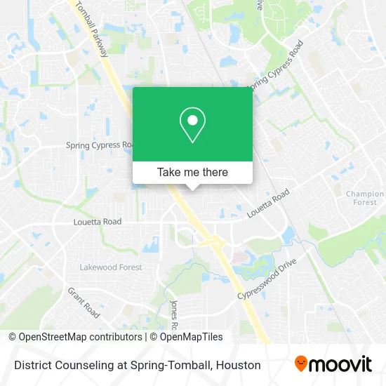 District Counseling at Spring-Tomball map