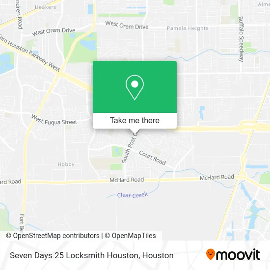 Seven Days 25 Locksmith Houston map
