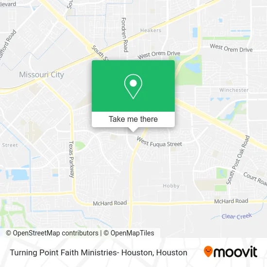 Turning Point Faith Ministries- Houston map