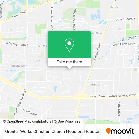 Mapa de Greater Works Christian Church Houston