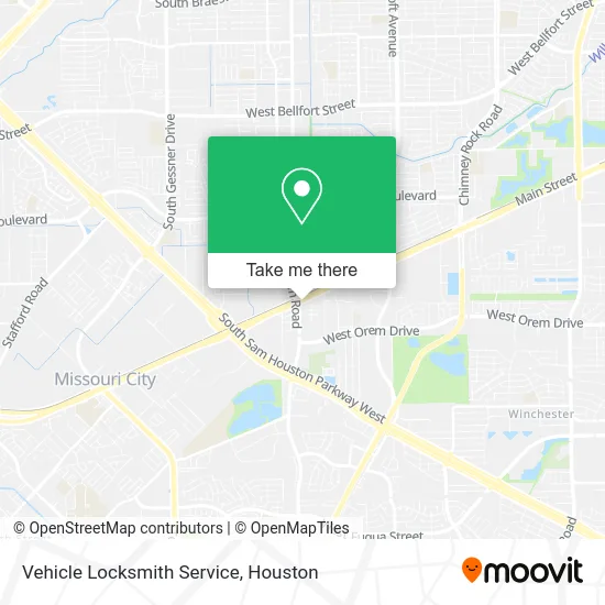 Vehicle Locksmith Service map