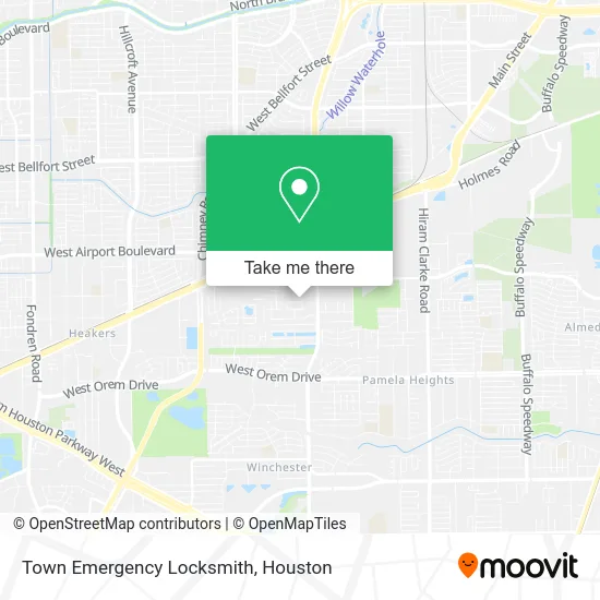 Town Emergency Locksmith map
