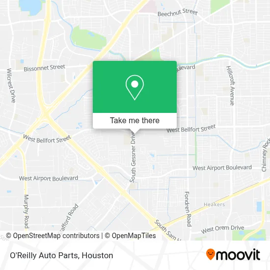 O'Reilly Auto Parts map