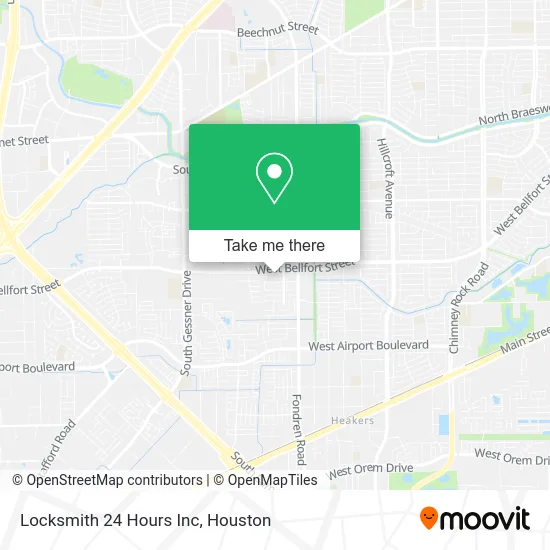 Locksmith 24 Hours Inc map