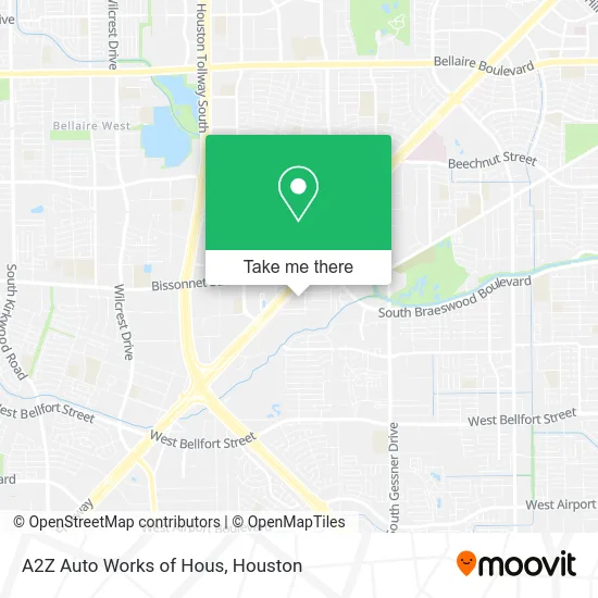 A2Z Auto Works of Hous map