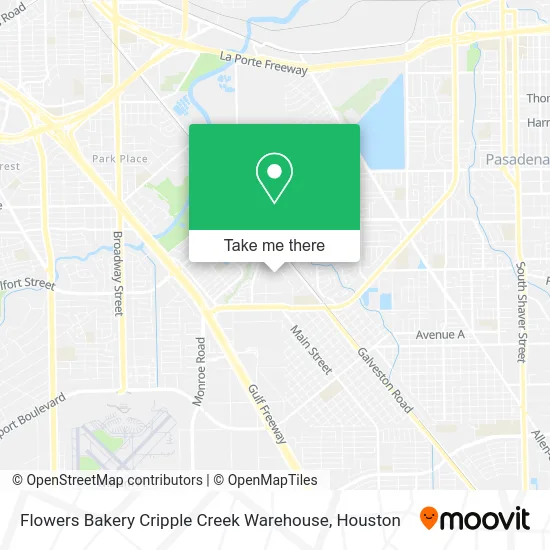 Flowers Bakery Cripple Creek Warehouse map