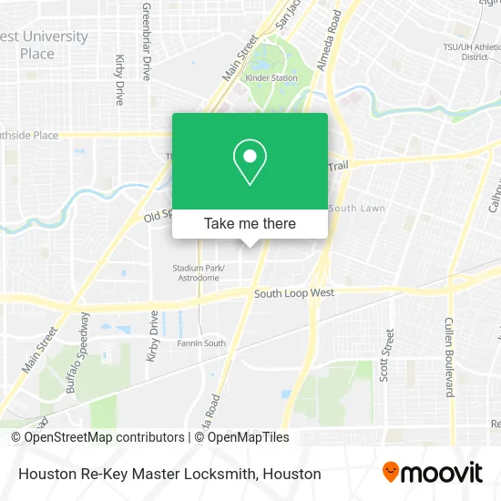 Houston Re-Key Master Locksmith map