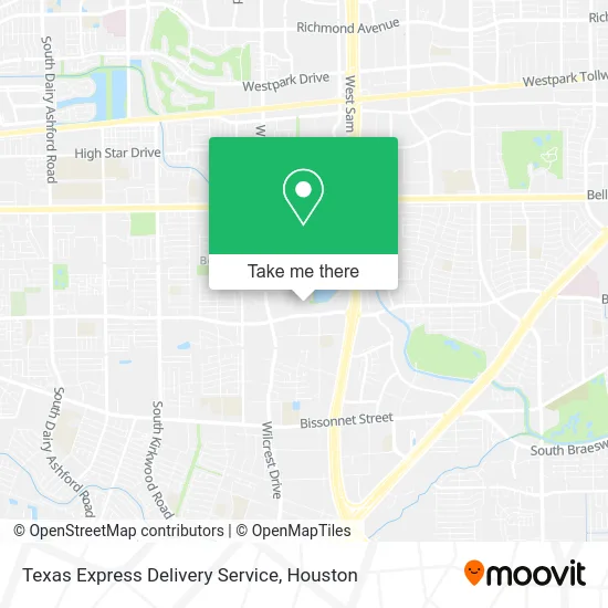 Texas Express Delivery Service map
