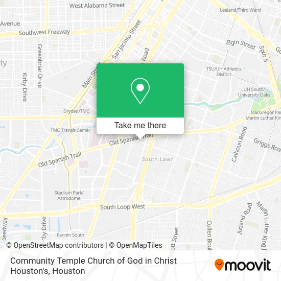 Community Temple Church of God in Christ Houston's map