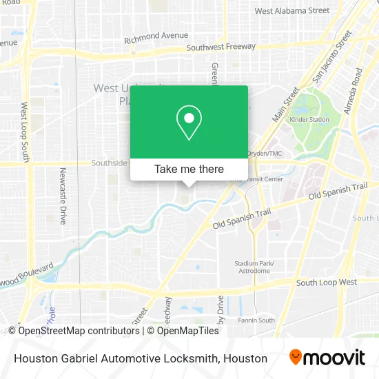 Houston Gabriel Automotive Locksmith map