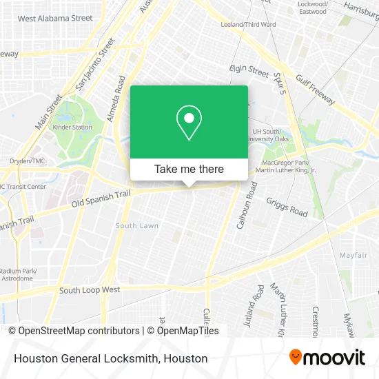 Houston General Locksmith map