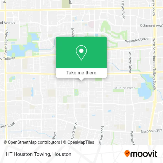 HT Houston Towing map