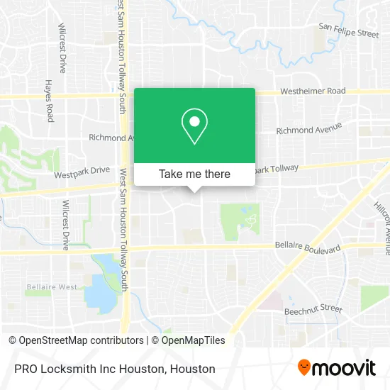 Mapa de PRO Locksmith Inc Houston