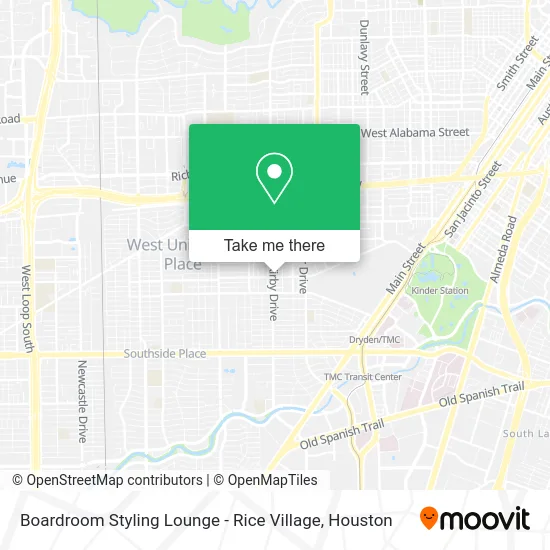 Mapa de Boardroom Styling Lounge - Rice Village