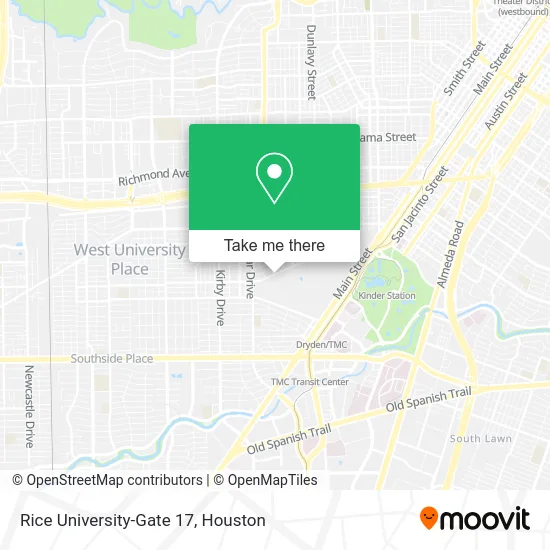 Rice University-Gate 17 map