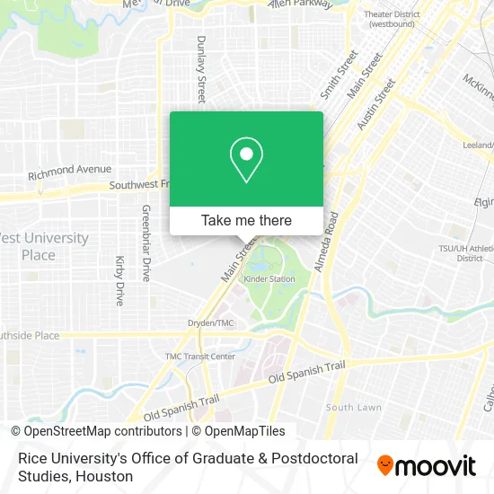 Rice University's Office of Graduate & Postdoctoral Studies map
