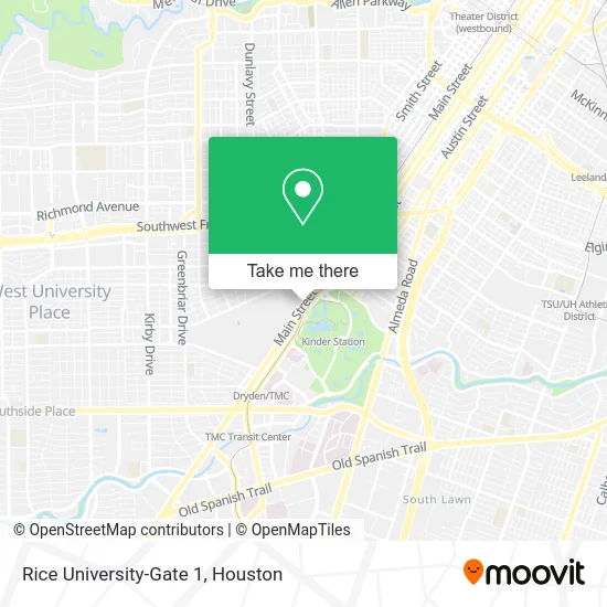 Mapa de Rice University-Gate 1