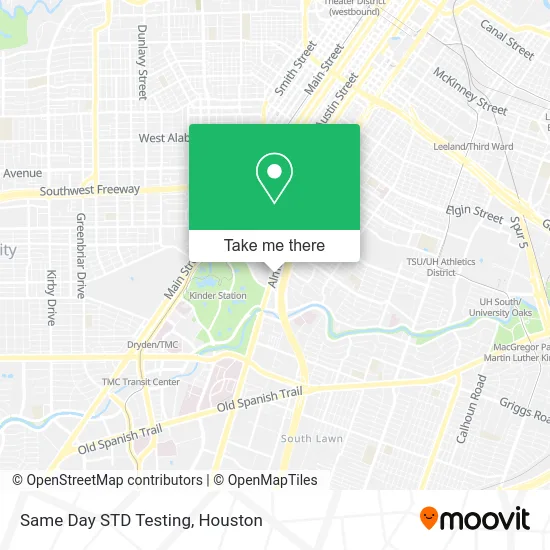 Same Day STD Testing map