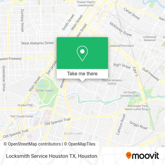 Locksmith Service Houston TX map