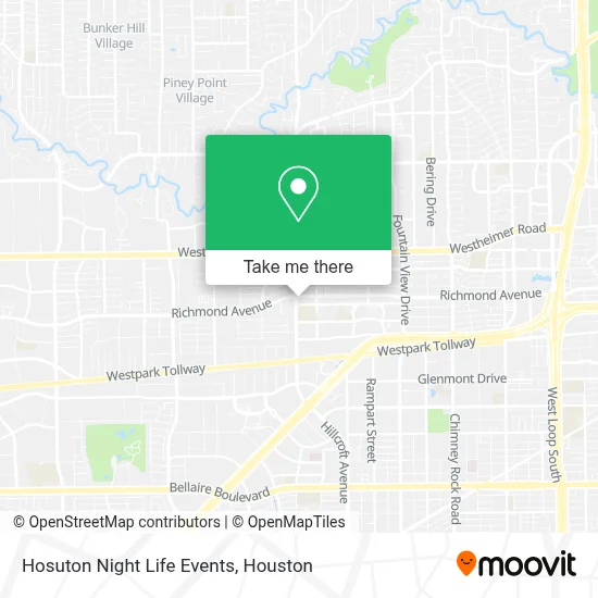 Hosuton Night Life Events map