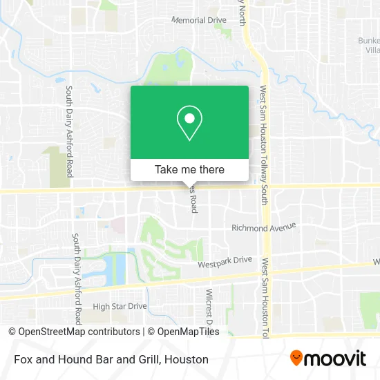 Mapa de Fox and Hound Bar and Grill