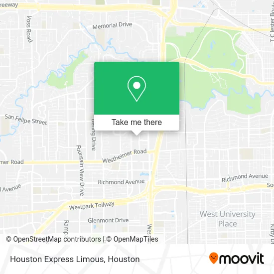 Houston Express Limous map