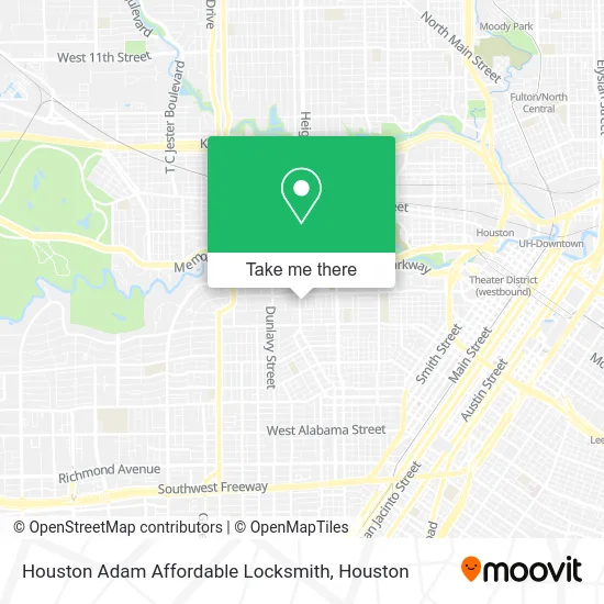 Houston Adam Affordable Locksmith map