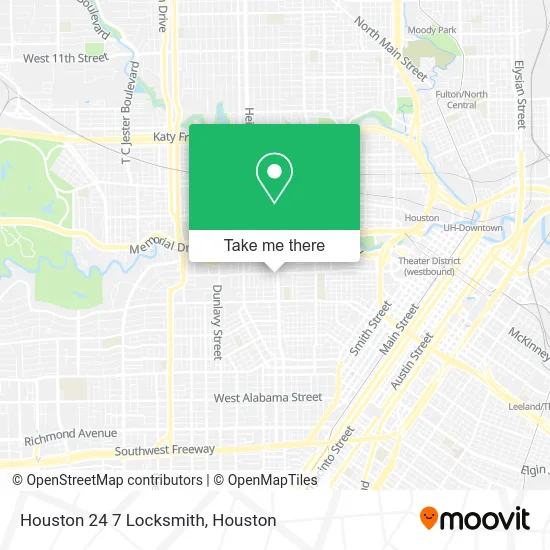 Houston 24 7 Locksmith map