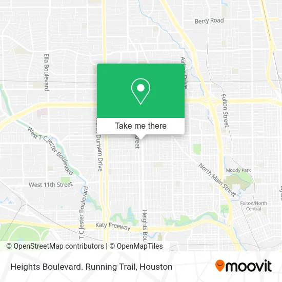 Mapa de Heights Boulevard. Running Trail