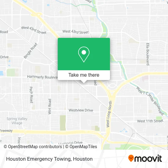 Houston Emergency Towing map